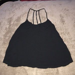 Flowy black tank top with cutout back